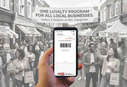 Scan your loyalty bar code at local businesses